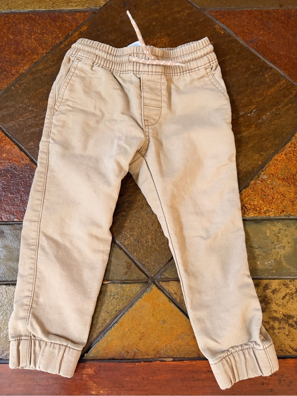 Kids Beige Jogger Pants - Neutral Comfort